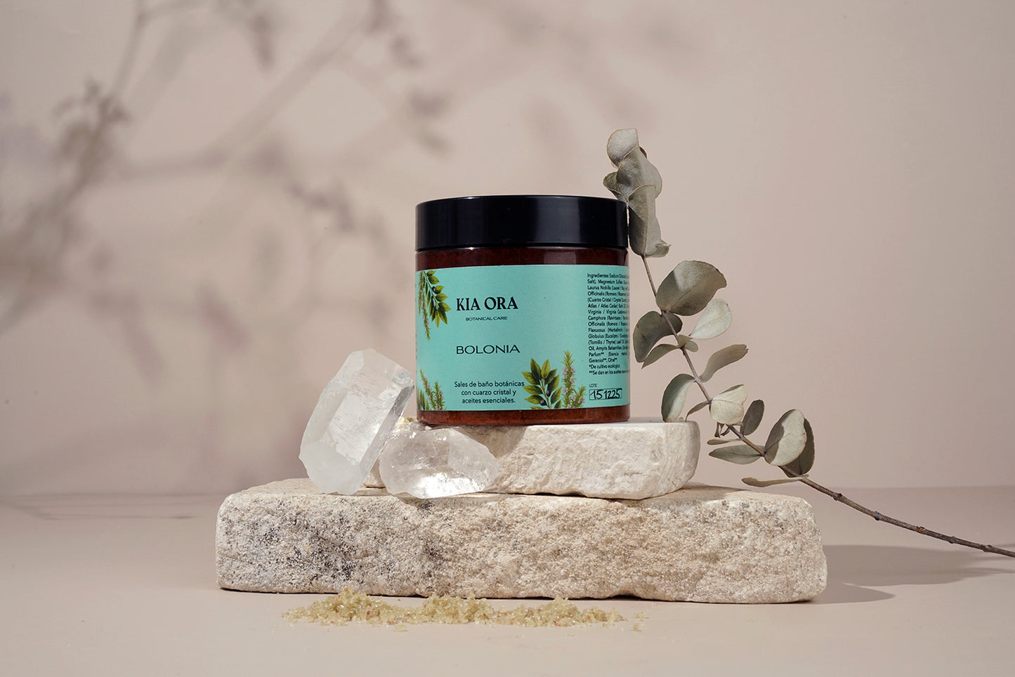 BOLONIA – Sales de baño botánicas con cuarzo cristal y aceites esenciales