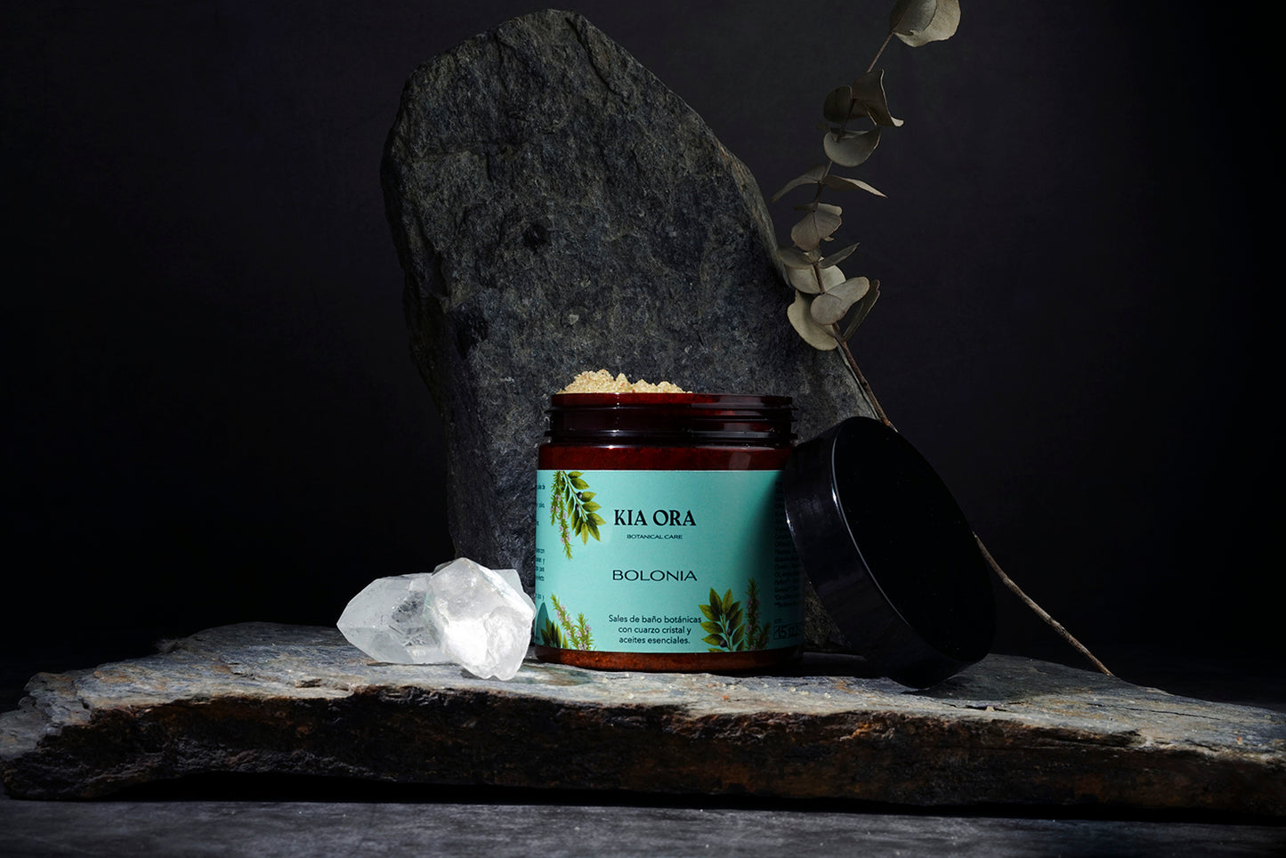 BOLONIA – Sales de baño botánicas con cuarzo cristal y aceites esenciales